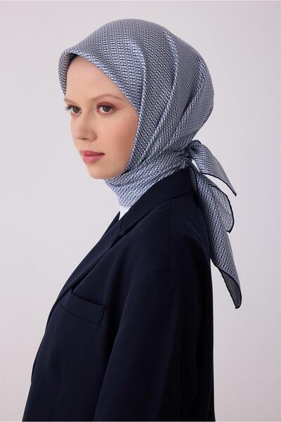 Belli Monogram Desen Tivil İpek Eşarp 4321D E26YA4321D01-56