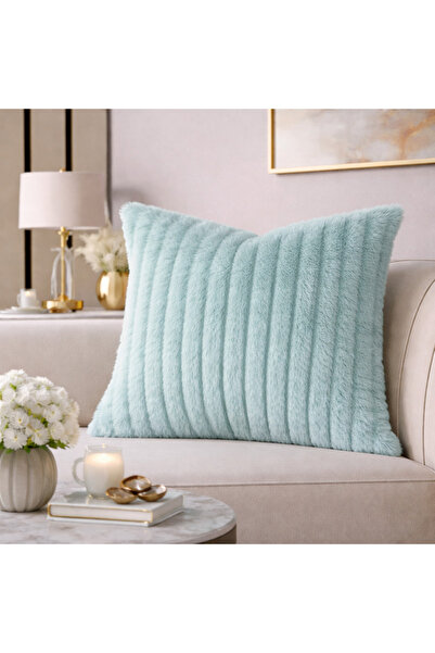 Tasarım مينت وبري غطاء وسادة 43x43 سم ملمس ناعم غطاء وسادة أريكة مزخرف