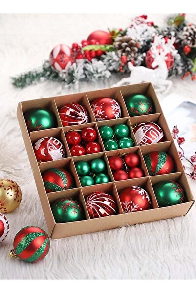 Generic Shatterproof Holiday Ornaments Set, 44 Pieces, Assorted Designs