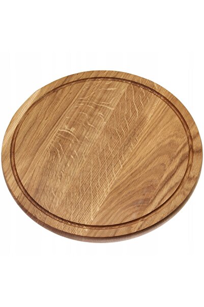 KADAX Wooden Serving Board for Snacks, Cheeses, Pizzas, 30cm Round