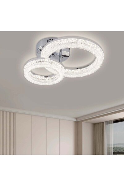 RFAN LED Chandelier, Model K3536/1+1CH, With Remote Control, 3 Light Types, 8...