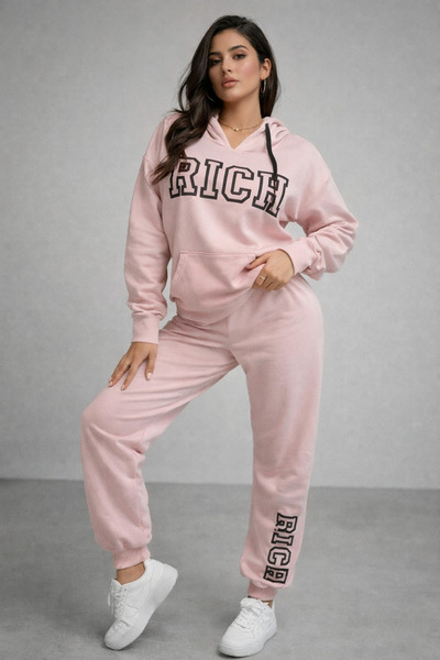Rich Ženska ružičasta trenerka 100% pamuk Štampano