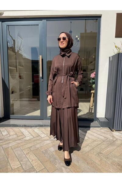 MissWhence 39203 Zippered Women's Suit Brown