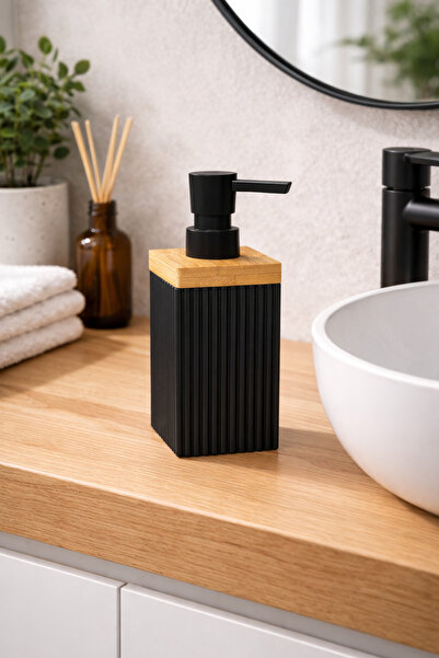 Padilon بامبو موزع صابون سائل مفصل التصميم بسعة 300 مل، موزع صابون أنيق بتصمي...