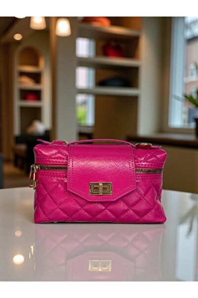 By EDUU Quilted Patterned Shiny Leather Shoulder Bag