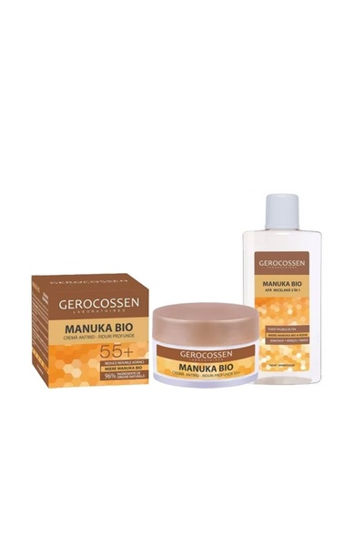 GEROCOSSEN Set Manuka Bio – Cremă antirid 55+, 50 ml și apă micelară 3 în 1, ...