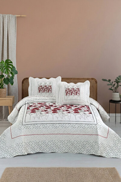 Örtüm Gelincik Bračni Prošiveno Prekrivač za krevet Set