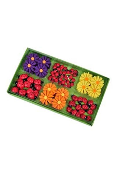 SHOPIENS Set autocolante decorative cu buburuză roșie și floare - 70 buc