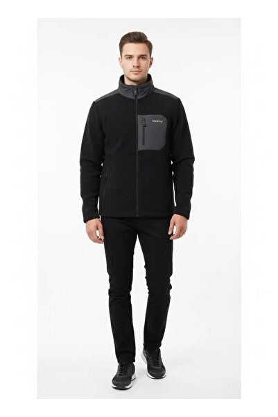 Hersley New Season Full Zipper Coated Men's Fleece Jacket