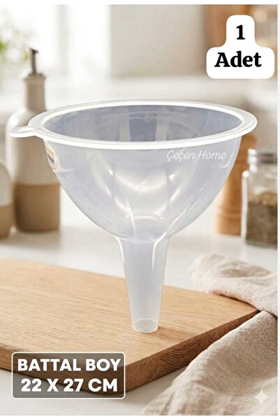 ÇEÇEN HOME (1 Piece) King Size Transparent Plastic Funnel with Handle, Milk F...