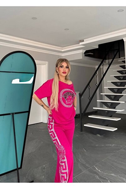 RED WOMAN FASHİON Stoned Lower Upper Set