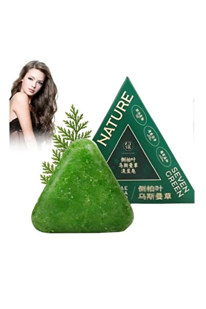 Seven Green Nature Nature Triangle Shampoo Bar - Grass Hair Soap, Calming & Strengthening Shampoo Bar for Women & Men