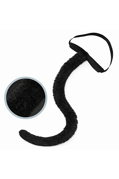 magicool Black Plush Tail Can Be Shaped 70 cm