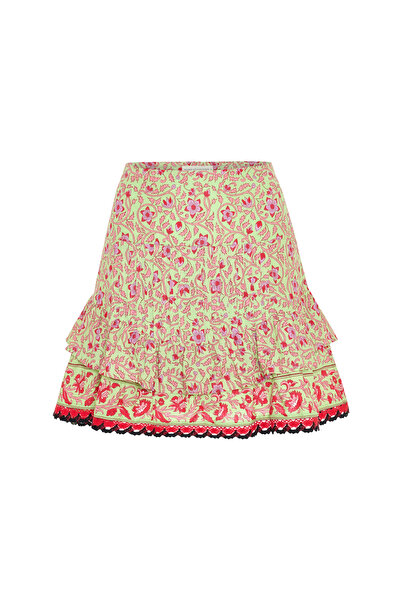 Mudo Ethnic Printed Flawed Mini Skirt