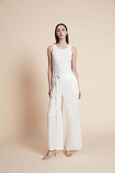 Yola Long plain wide-leg trousers