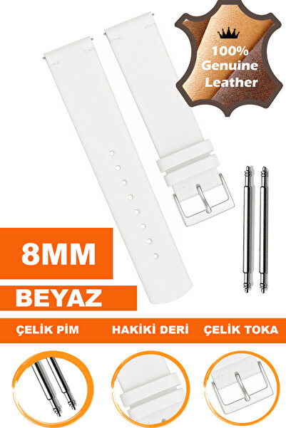 COBRA Genuine Leather Watch Band Strap Compatible with 8mm Watches L04Mk-8Mm