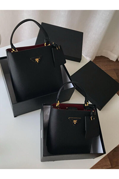 GENERAL Women's black Leather Bag in two sizes