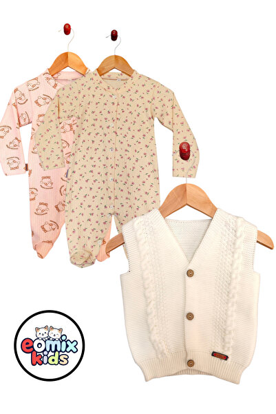 eomix kids 2-Pack Baby Rompers 100% Cotton + Acrylic Knitwear Knit Vest