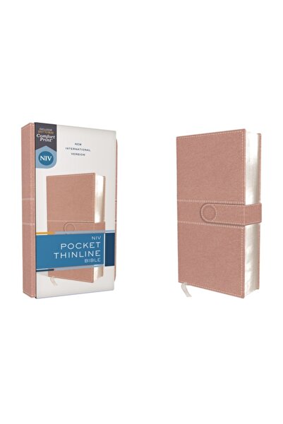 Zondervan Biblia Niv de buzunar cu linie subțire, piele moale, roz, închidere...