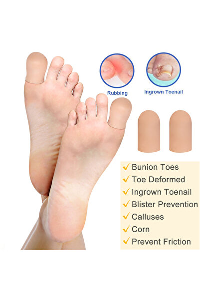 Choice5 Beige-10Pcs Pexmen 2/4Pcs Big Toe Caps Gel Toe Covers Protect Toe fro...
