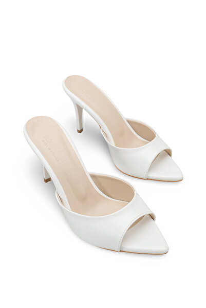 Riccon Women's Stiletto Heel U t Slipper 0012611 White Rustic