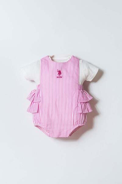 U.S. Polo Assn. U.S. Polo Assn Kız Bebek 2'li Tulum T-şhirt Takım Pembe