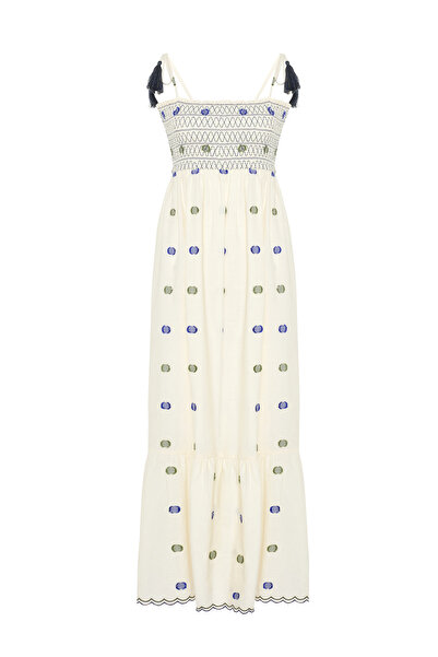 Mudo Embroidered Strappy Midi Dress