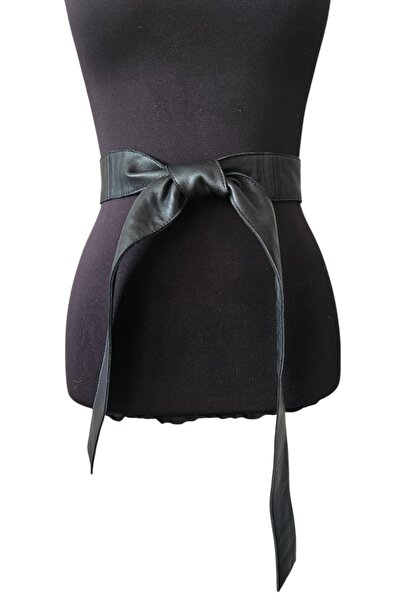 asus deri لولا - حزام أسود جلد أصلي - مزدوج الوجهين جلد