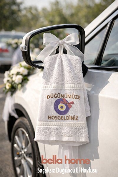 Bella Home Prosop de mână pentru nuntă, fără franjuri |   40x70 cm |   1100 g...