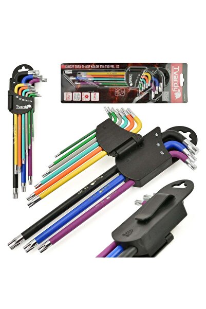 GEKO SET OF 9 COLORED TORX TYPE L KEYS WITH TVARDY SUPPORT