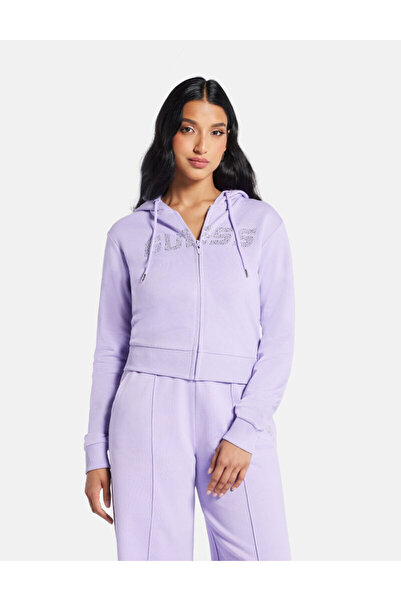 Guess Logo rhinestones hoodie sweatshirt