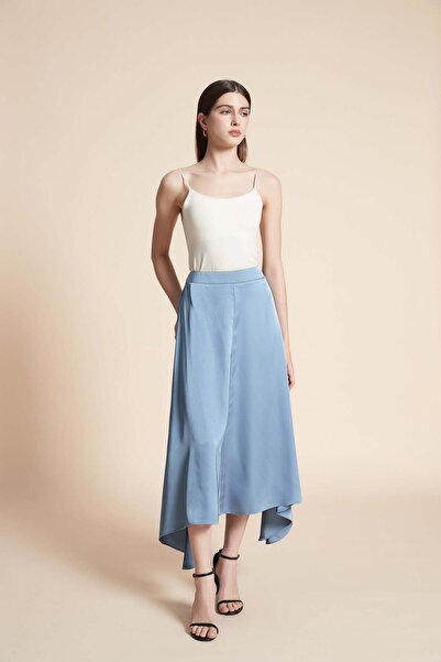Yola Wide-Cut Plain Midi Skirt