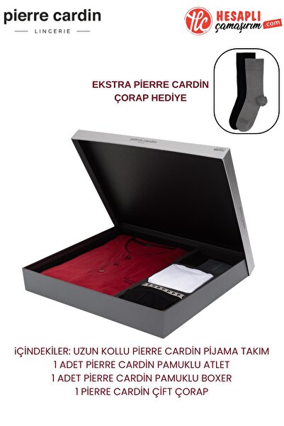 Pierre Cardin Premium Men's Cotton Piece Long Sleeve Pajama Set and Athlete B...