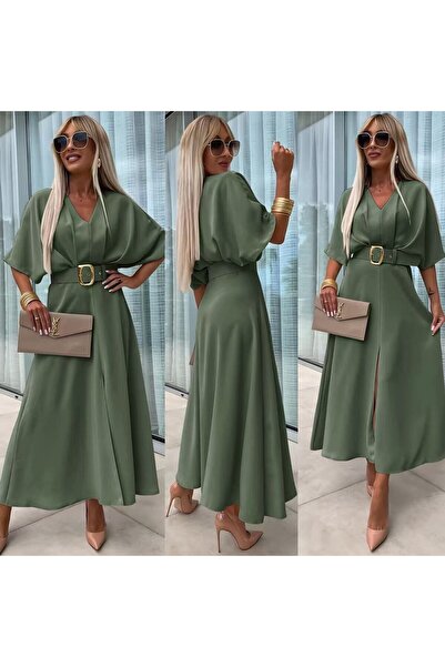 GLAMSI Long dress with belt