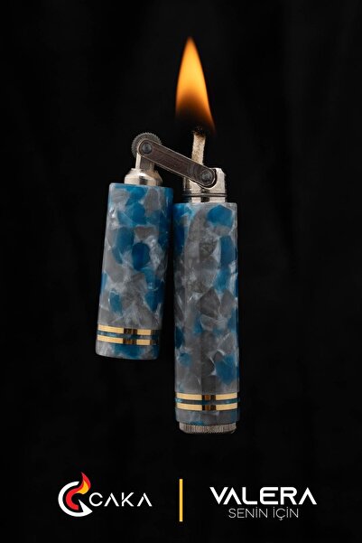 caka lighter CAKA VALERA MAVİ EL YAPIMI BEZİNLİ ÇAKMAK