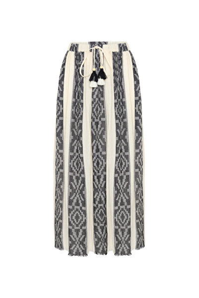 Mudo Striped A-Line Midi Skirt