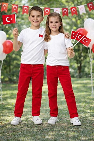 kidsense Girls&Boys Red,White,Black Unisex Children's Pants Suitable for Apri...
