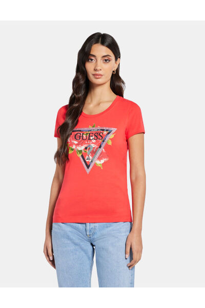 Guess Flower Logo Stretch T-Shirt