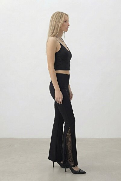 VAGGON Δαντέλα Λεπτομερές παντελόνι καμπάνα