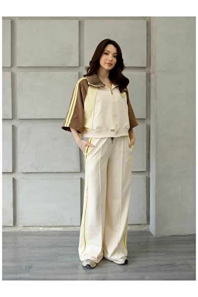 Coral طقم تريكو مضلع مخطط 4705 إكرو / بني