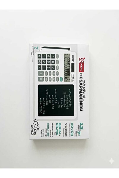 Mikro 12 Haneli Hesap Makinesi ve 7 inç LCD Yazı Tableti - Dijital Not Defter...