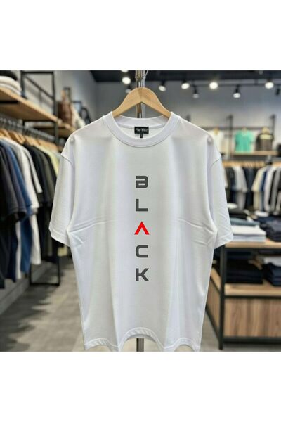 playwear Μαύρο μπλουζάκι με στάμπα σε όλο το μήκος, 100% βαμβακερό, oversized...