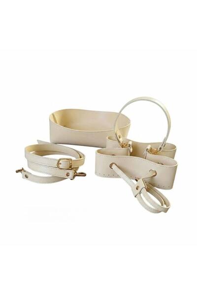 Ritzz جلد صناعي مجموعة من حقيبة قطعة مع 4 قطع إكسسوارات ذهبية