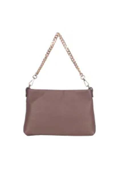 ZEVO WOMEN'S LEATHER TAUPE BAG LORETA