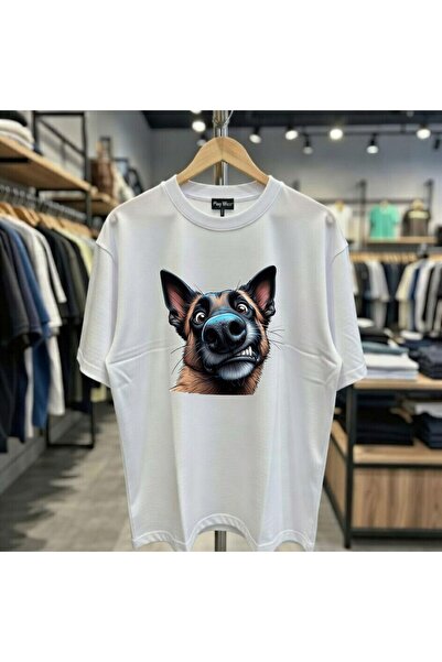 playwear Μπλουζάκι με στάμπα χαριτωμένου σκύλου, 100% βαμβακερό, σε μεγάλο μέ...