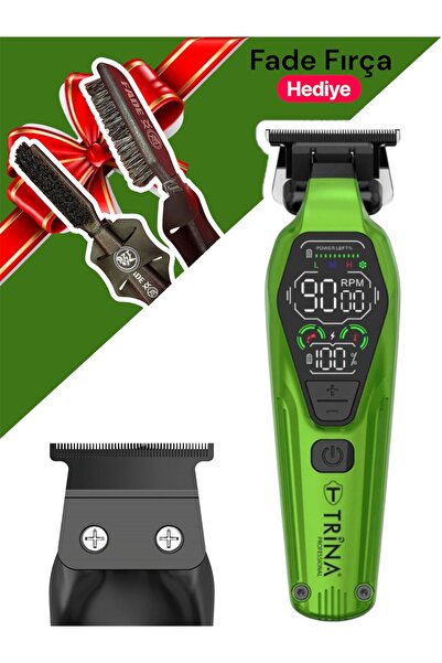 Trina 0013 Yeşil Profesyonel Saç Sakal Ense Sıfırlama Tıraş Makinası / 126 Fa...