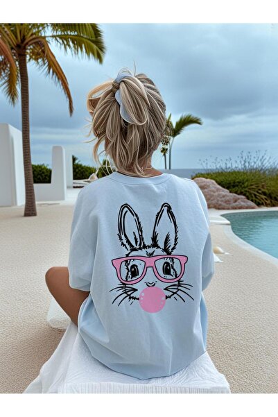 Velostra Girl's Rabbit Printed Oversized Comfortable Daily Use Combed Cotton ...