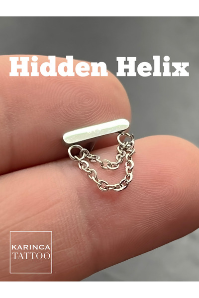 Karınca Piercing Zincir Sallantılı Hidden Helix Piercing Lobe Tragus Kulak Ce...