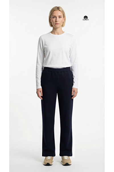 Cottonland بنطلون MELISS نسائي نحيف بخيطين وخصر عادي مطاطي فضفاض قصة ساق واسع...