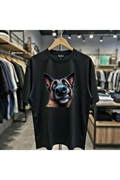 playwear Μπλουζάκι με στάμπα χαριτωμένου σκύλου, 100% βαμβακερό, σε μεγάλο μέ...